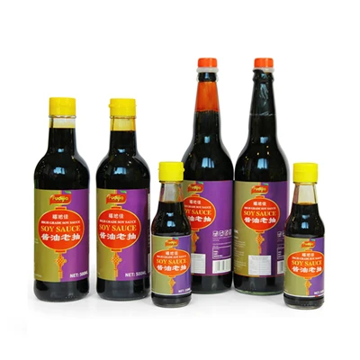 Tarro de cristal de salsa de soja oscura